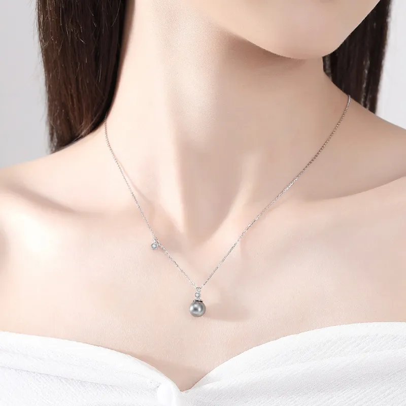 Misongma 925 Sterling Silver Shell Pearl Necklaces Women's-2
