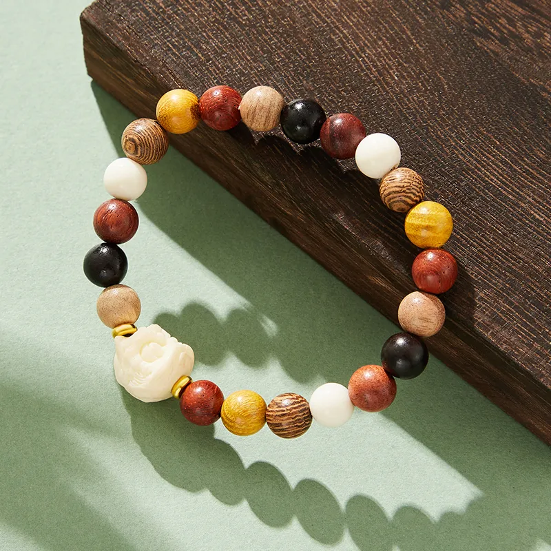 Misongma Green Sandalwood Bracelets Unisex-3
