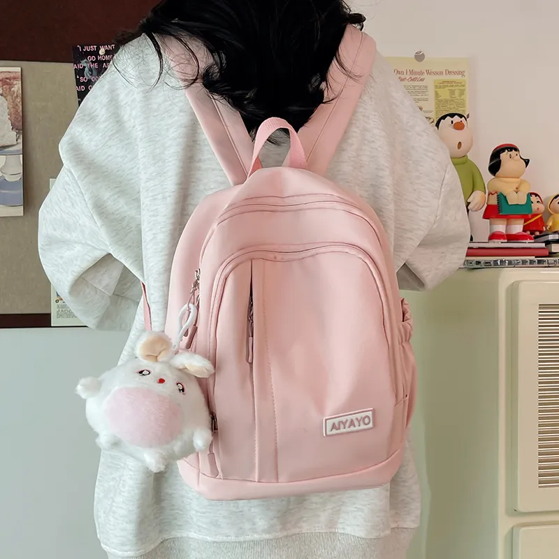 Banyanu Nylon Backpack Regular Unisex Ecru/Black/Pink/Light Yellow/Light Green/Light Blue-5
