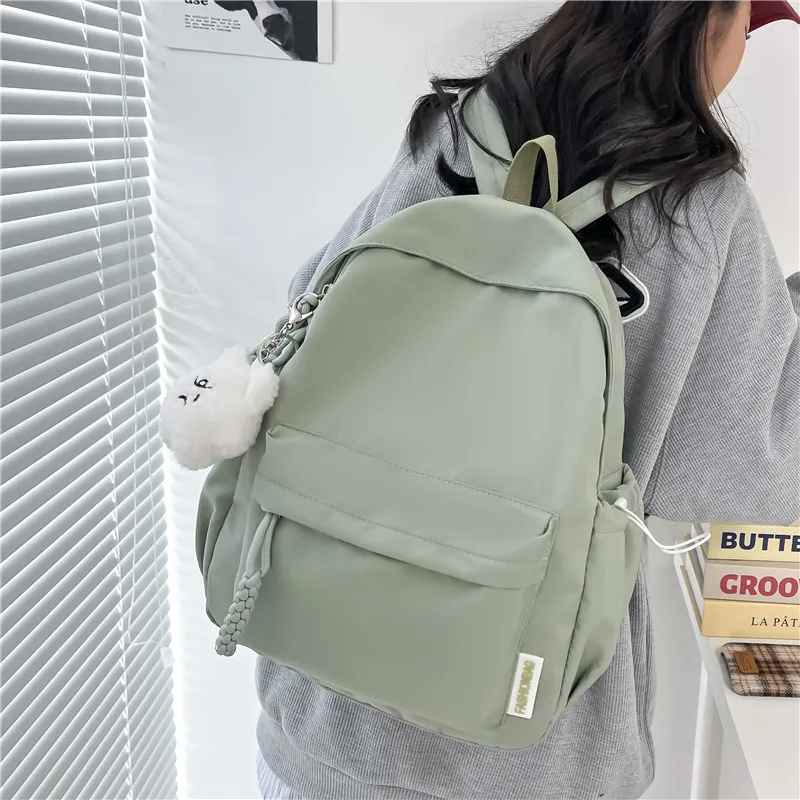 Banyanu Composite Cloth Backpack Unisex White/Black/Yellow/Green/Pink-16
