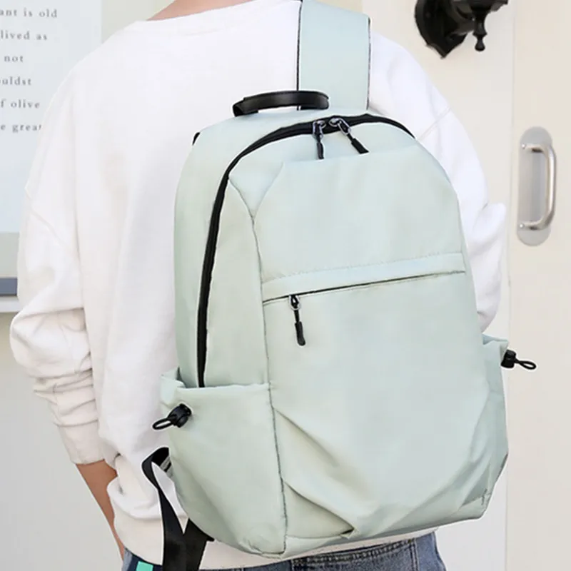 Banyanu Oxford Backpack Laptop Bag Unisex Black/Gray/Green-4