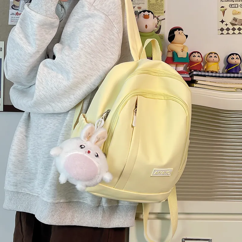 Banyanu Nylon Backpack Regular Unisex Ecru/Black/Pink/Light Yellow/Light Green/Light Blue-8