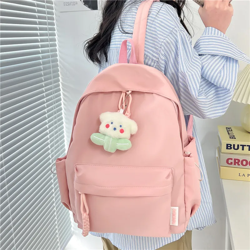 Banyanu Composite Cloth Backpack Unisex White/Black/Yellow/Green/Pink-21