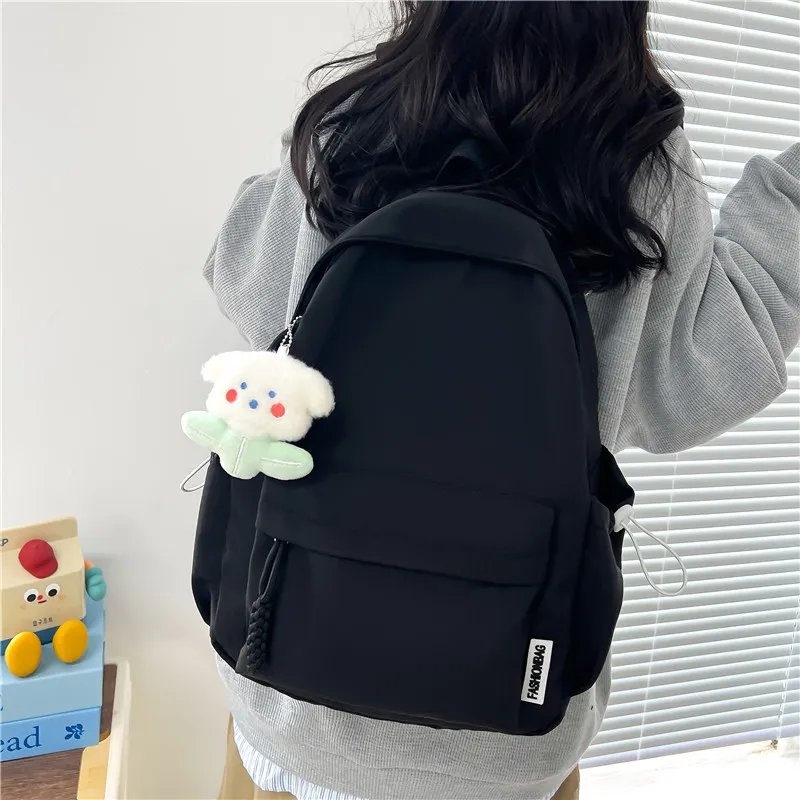 Banyanu Composite Cloth Backpack Unisex White/Black/Yellow/Green/Pink-7