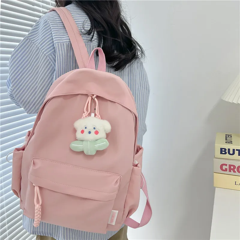 Banyanu Composite Cloth Backpack Unisex White/Black/Yellow/Green/Pink-19