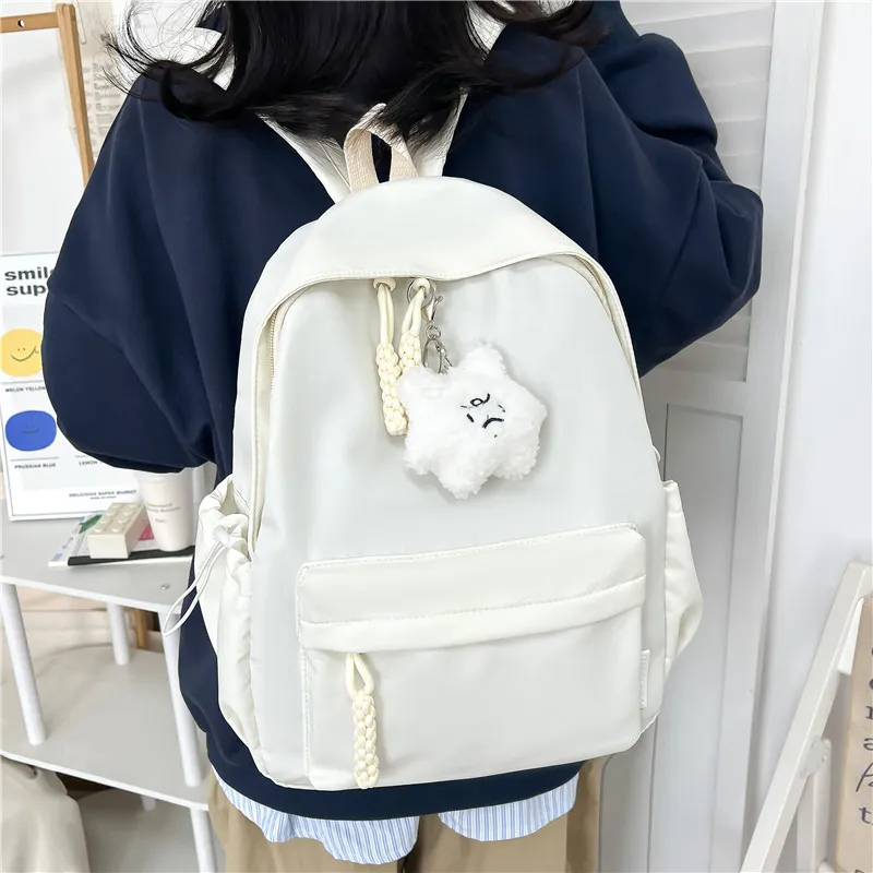 Banyanu Composite Cloth Backpack Unisex White/Black/Yellow/Green/Pink-1