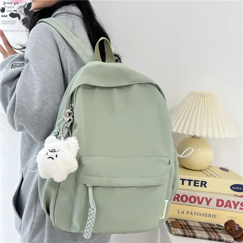 Banyanu Composite Cloth Backpack Unisex White/Black/Yellow/Green/Pink-15