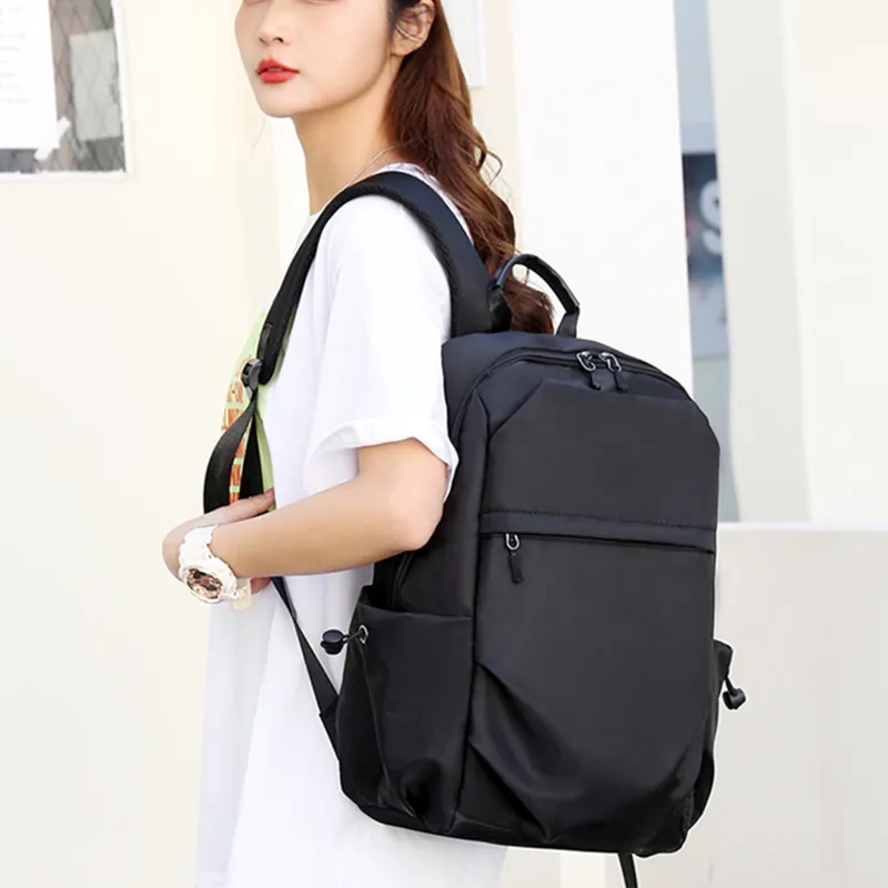 Banyanu Oxford Backpack Laptop Bag Unisex Black/Gray/Green-1
