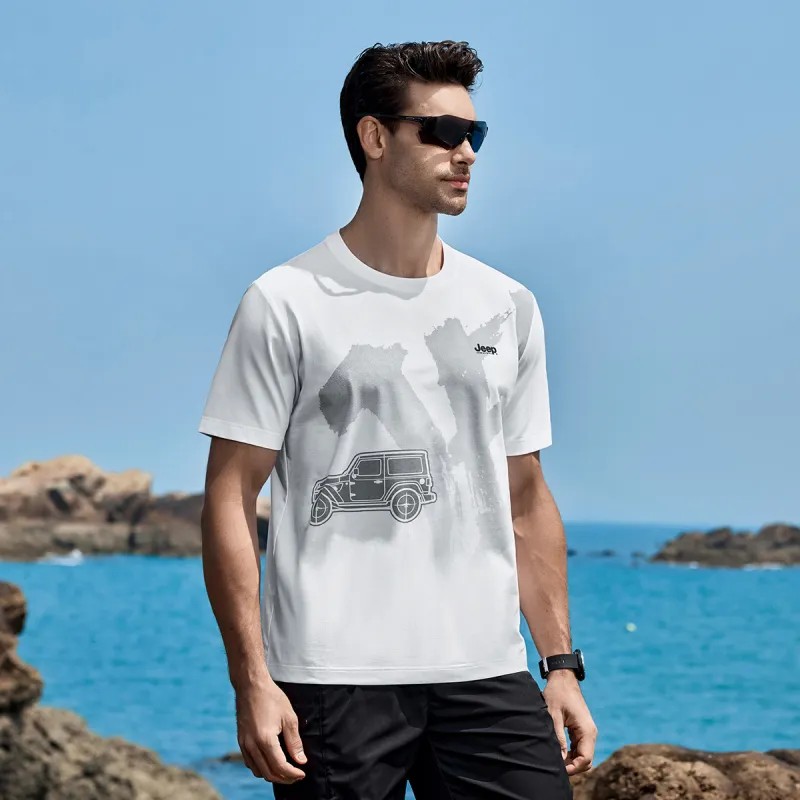 Jeep T Shirts Men White-5