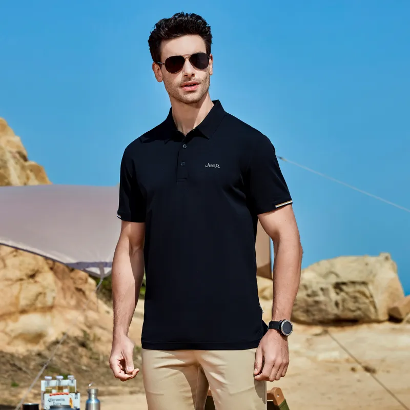 Jeep Polo Shirt Top Men's Dark Blue-3