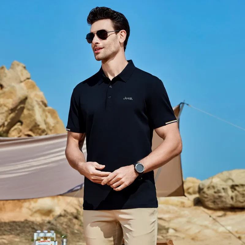 Jeep Polo Shirt Top Men's Dark Blue-4