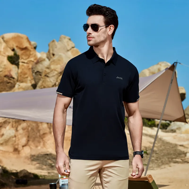 Jeep Polo Shirt Top Men's Dark Blue-6
