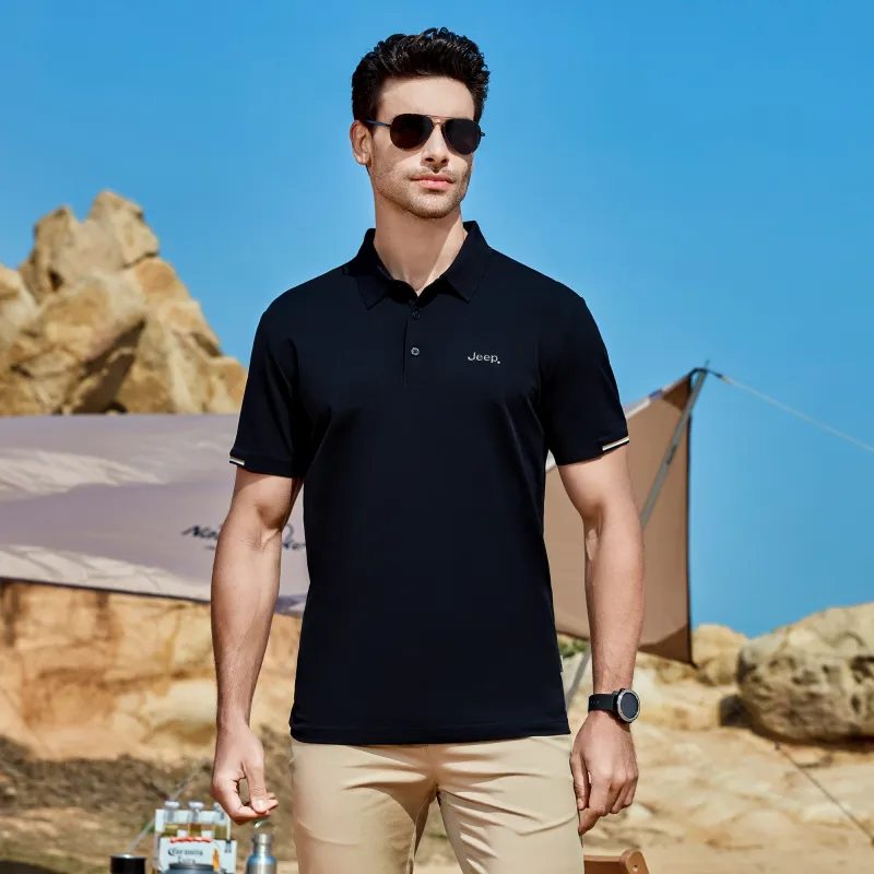 Jeep Polo Shirt Top Men's Dark Blue-5