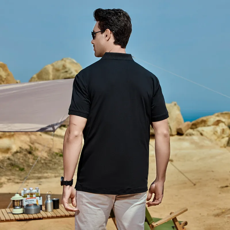 Jeep Outdoor Luxury Collection Polo Shirt Men's Elegant Black-6