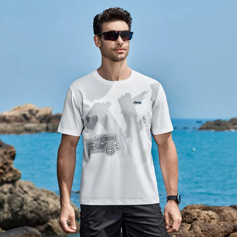 Jeep T Shirts Men White-2