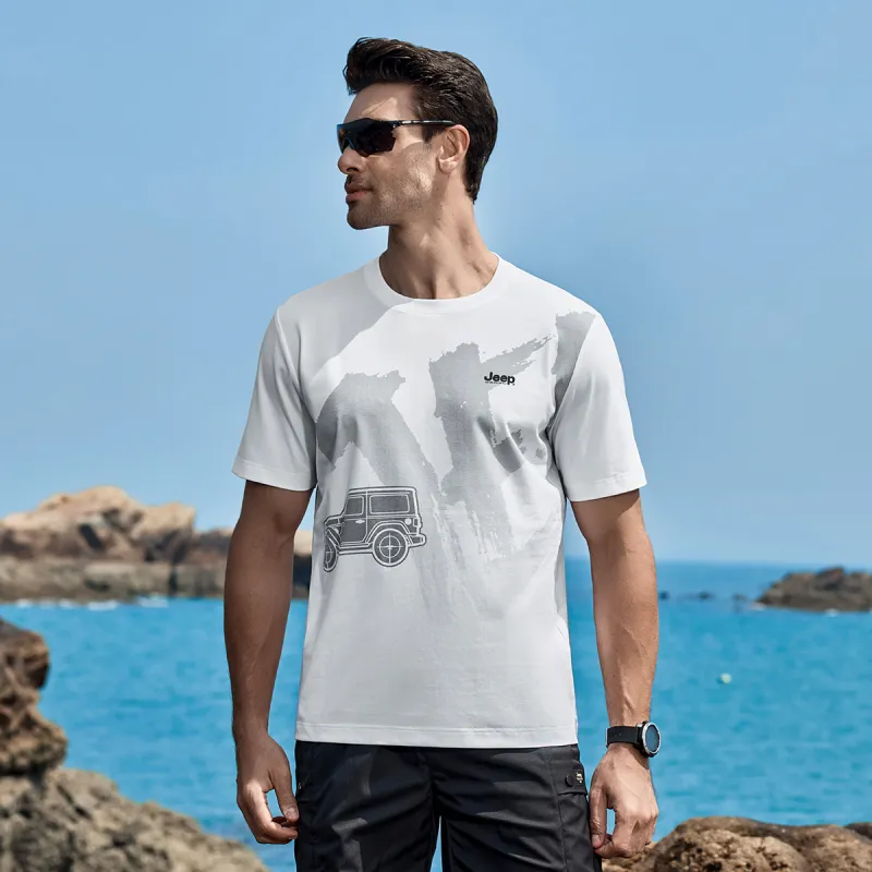 Jeep T Shirts Men White-4