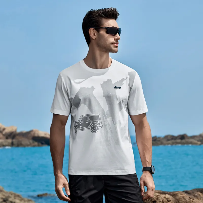 Jeep T Shirts Men White-3