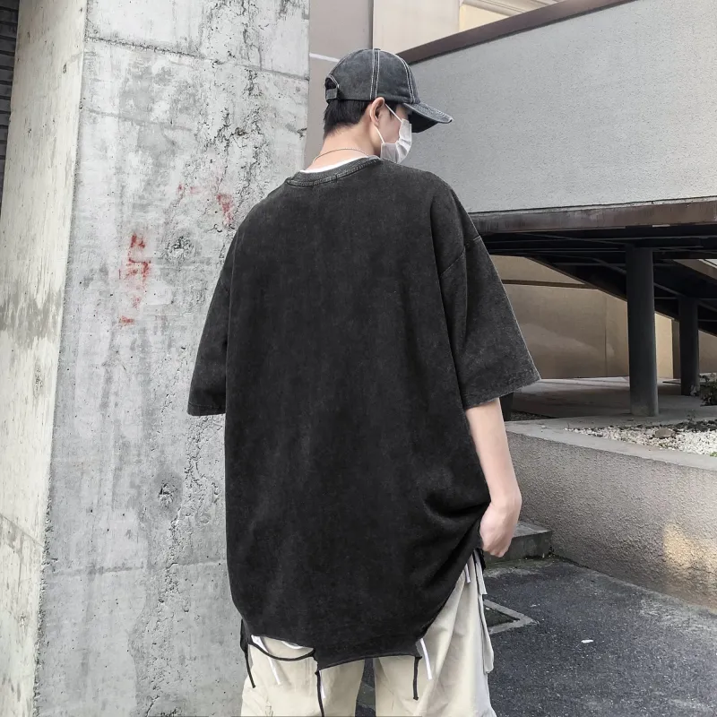 PAINT STAIN Minimalist Style Versatile T Shirt Men's-6