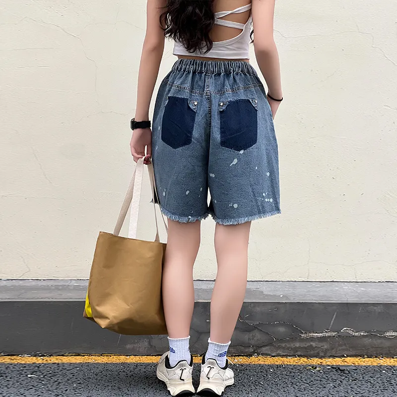 Mowlow Denim Shorts Unisex Dark Blue-3