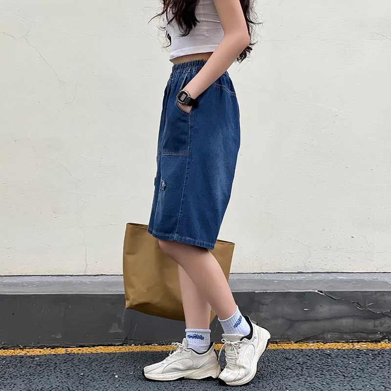 Mowlow Denim Shorts Unisex Dark Blue-4