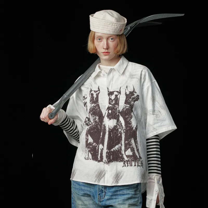 DOH STORE Shirt Unisex Ink Splatter White-3