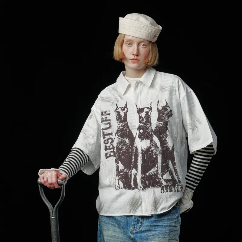 DOH STORE Shirt Unisex Ink Splatter White-2