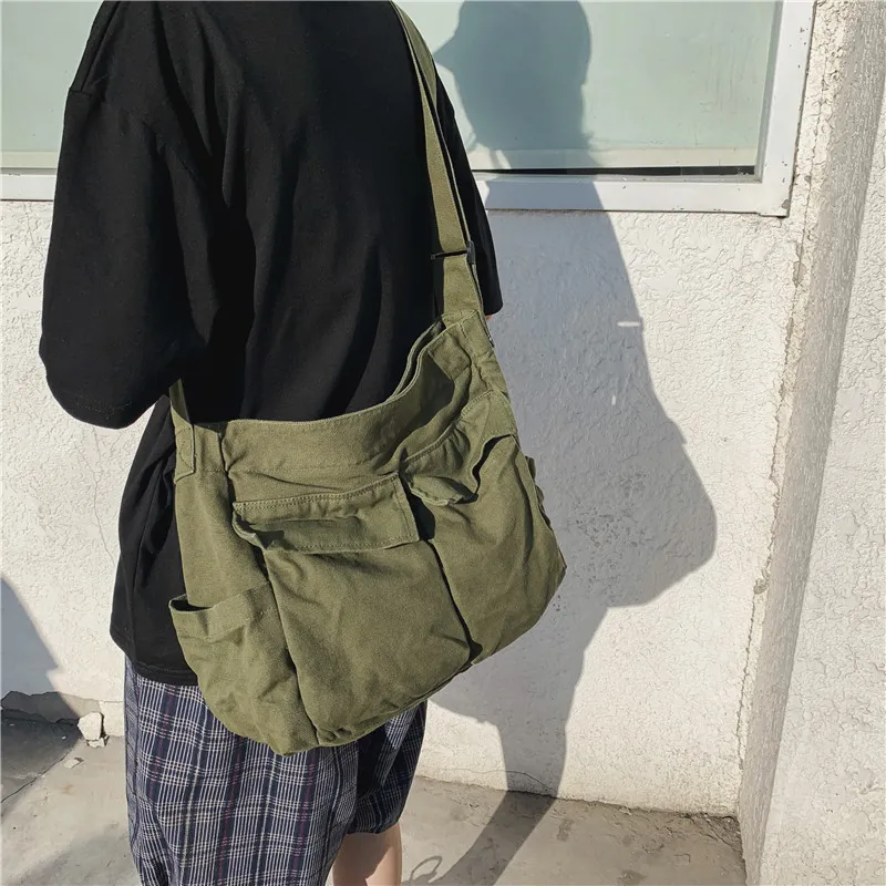 G FAVOR Canvas Shoulder Bag Regular Unisex Multicolor-2