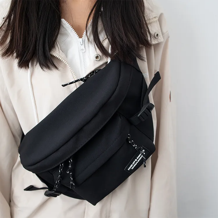 G FAVOR Nylon Sling Bag Regular Unisex Black/White/Purple-1