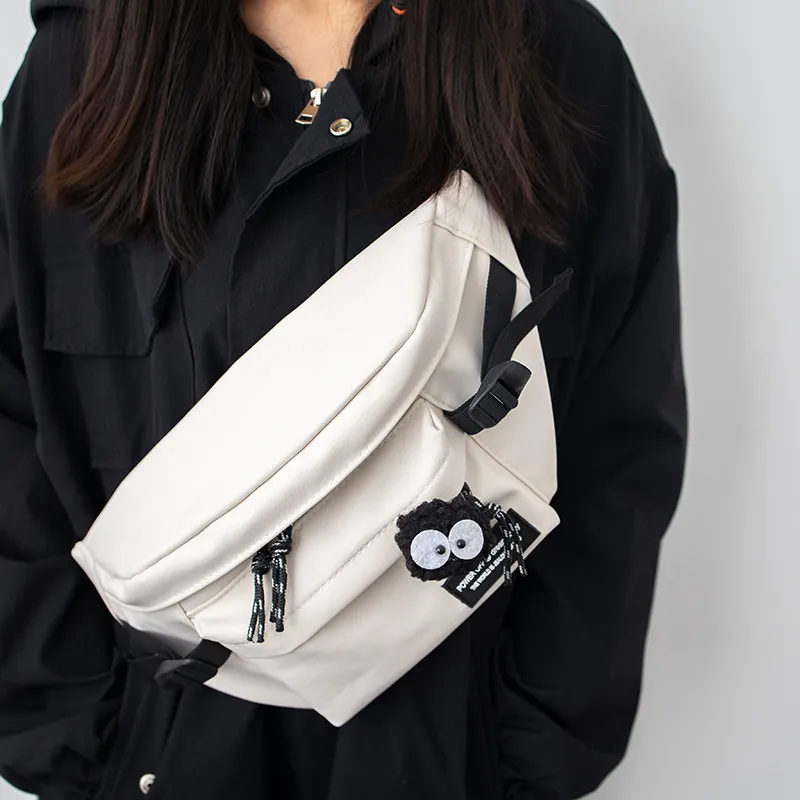 G FAVOR Nylon Sling Bag Regular Unisex Black/White/Purple-3