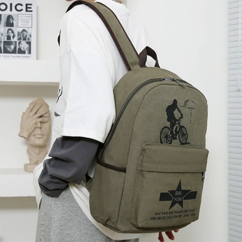 G FAVOR Canvas Backpack Unisex Multicolor-4