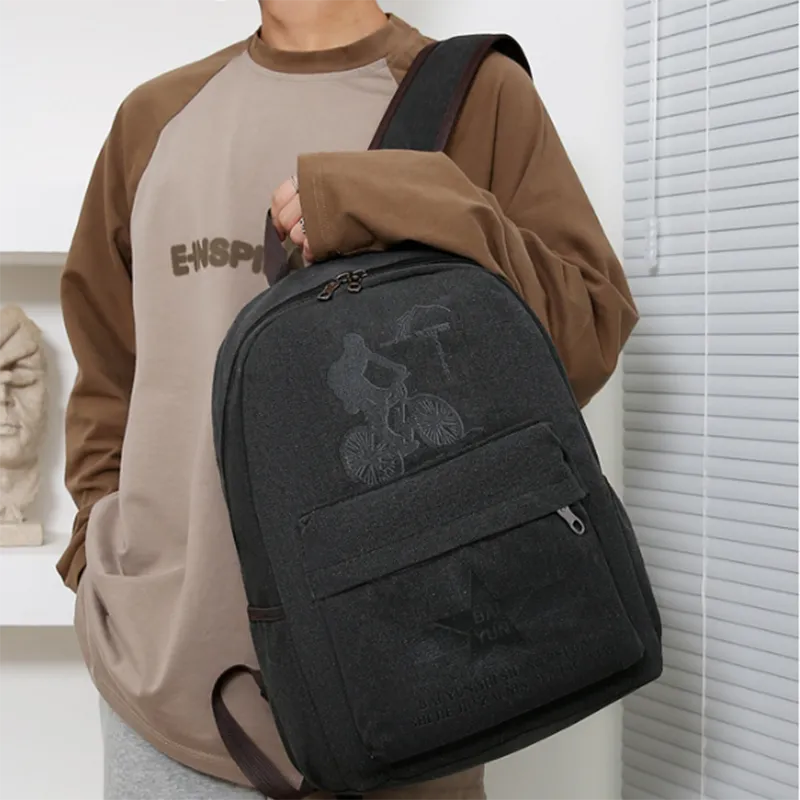 G FAVOR Canvas Backpack Unisex Multicolor-1