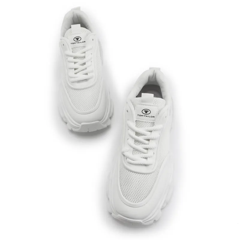 TOM TAILOR Pure White Jumping Trendy Shoes Mid Top Casual Shoes Men's White-2