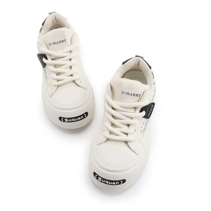 DHARRY 'Ink Gap Shoes' Height Increasing Low Top Skateboard Shoes Women's-8