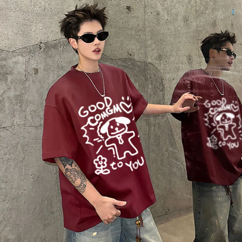 COMGM Drop Shoulder Sleeve T Shirt Unisex-19