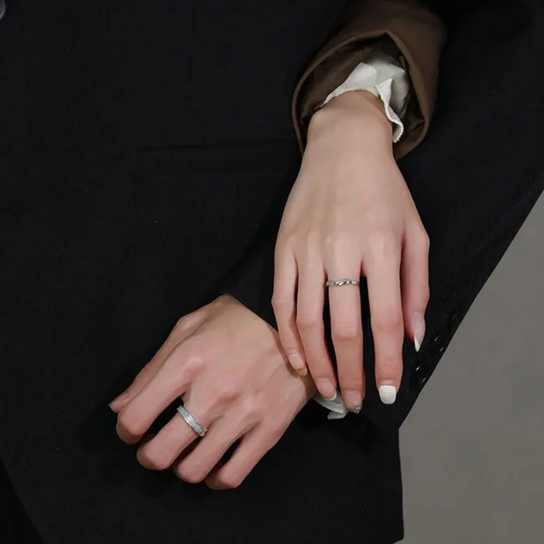 Happy Tide Sterling Silver S999 Rings Unisex-4