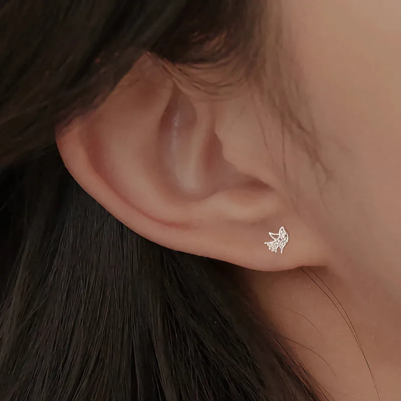 Happy Tide S999 Fine Silver Stud Earrings Women's-1