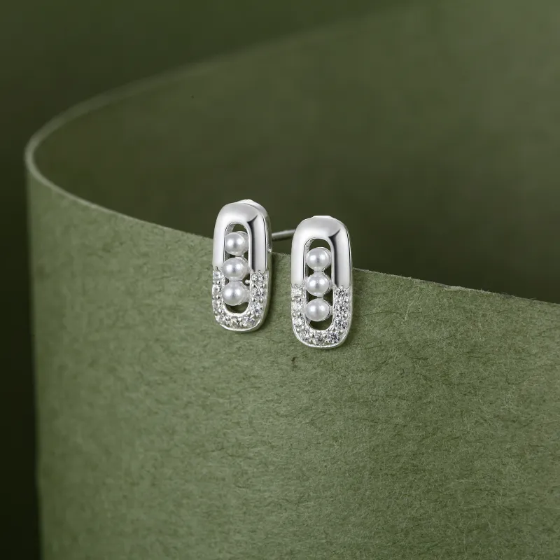 Happy Tide S999 Fine Silver Stud Earrings Women's-3