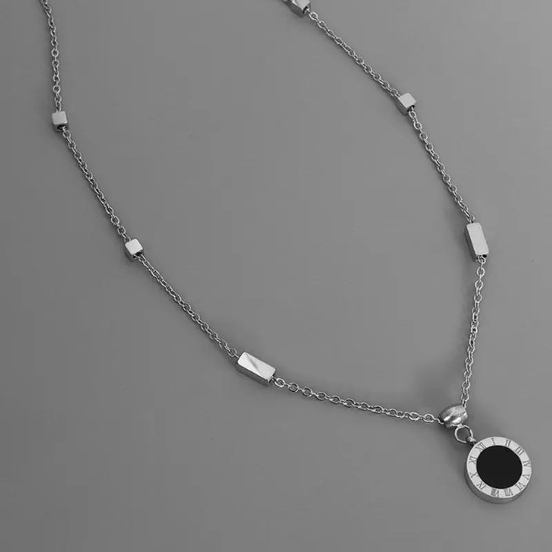 Happy Tide Titanium Steel Necklaces Women's-4