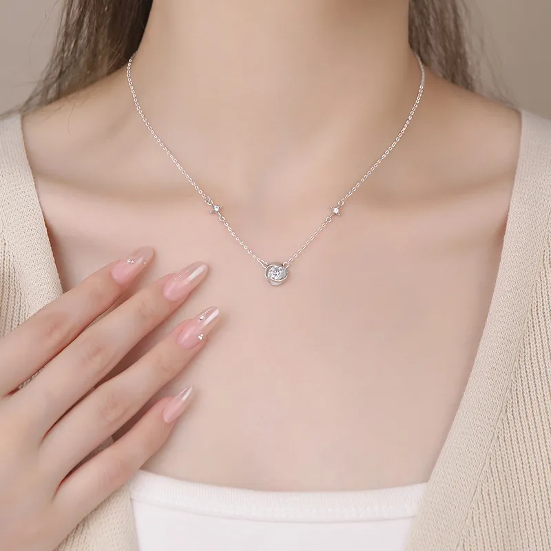 Happy Tide S999 Fine Silver Necklaces Women's-1