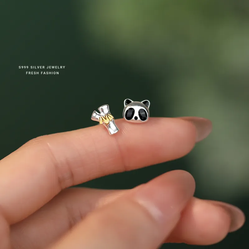 Happy Tide S 999 Fine Silver Stud Earrings Women's-5