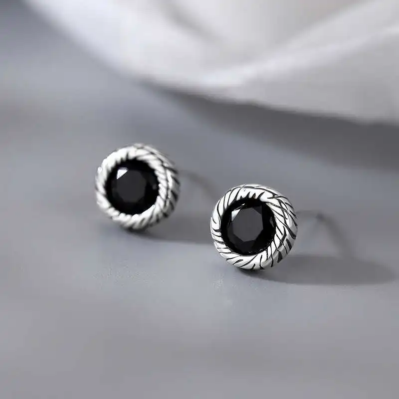 Happy Tide S925 Silver Stud Earrings Women's-2