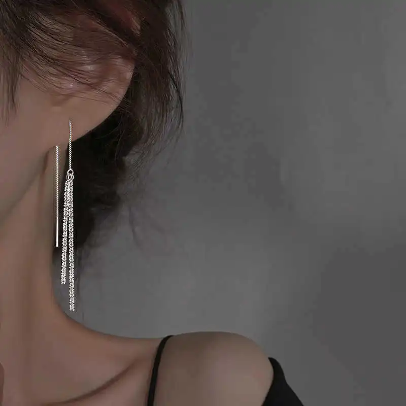 Happy Tide S925 Silver Drop Earrings Women's-1