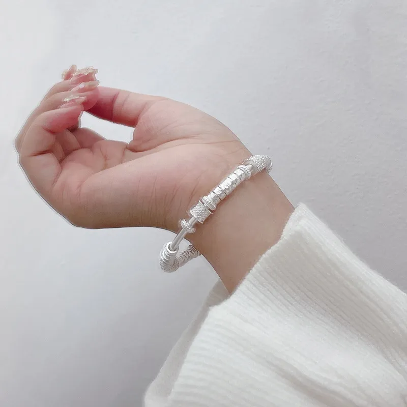 Happy Tide 999 Fine Silver Bangles Women's-4