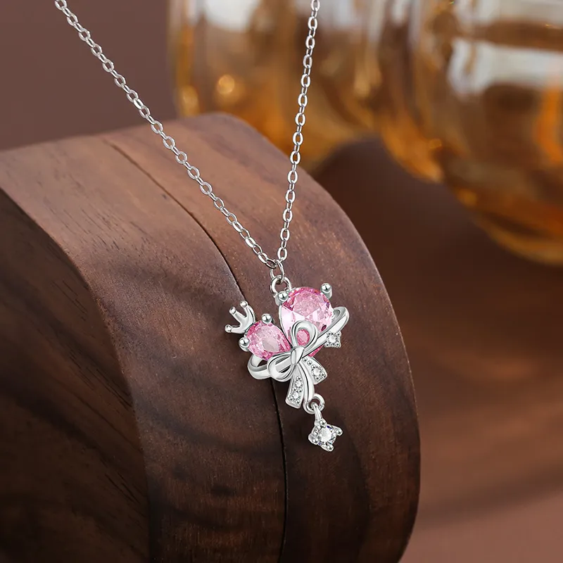 Happy Tide S999 Fine Silver Necklaces Women's-3