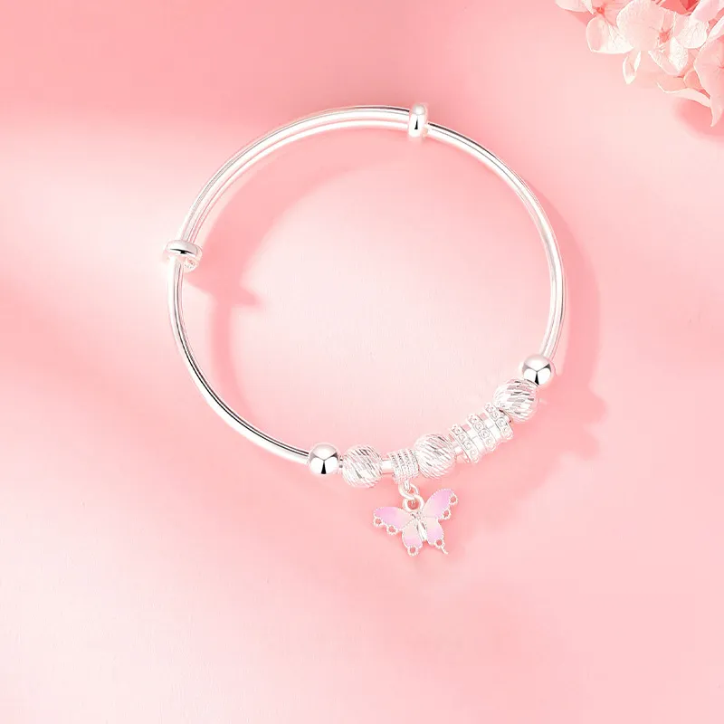 Happy Tide 999 Fine Silver Bangles Women's Silver-2