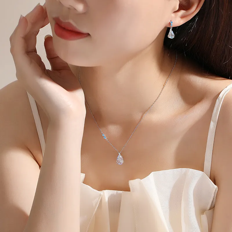 Happy Tide Moonstone Stud Earrings Women's-3