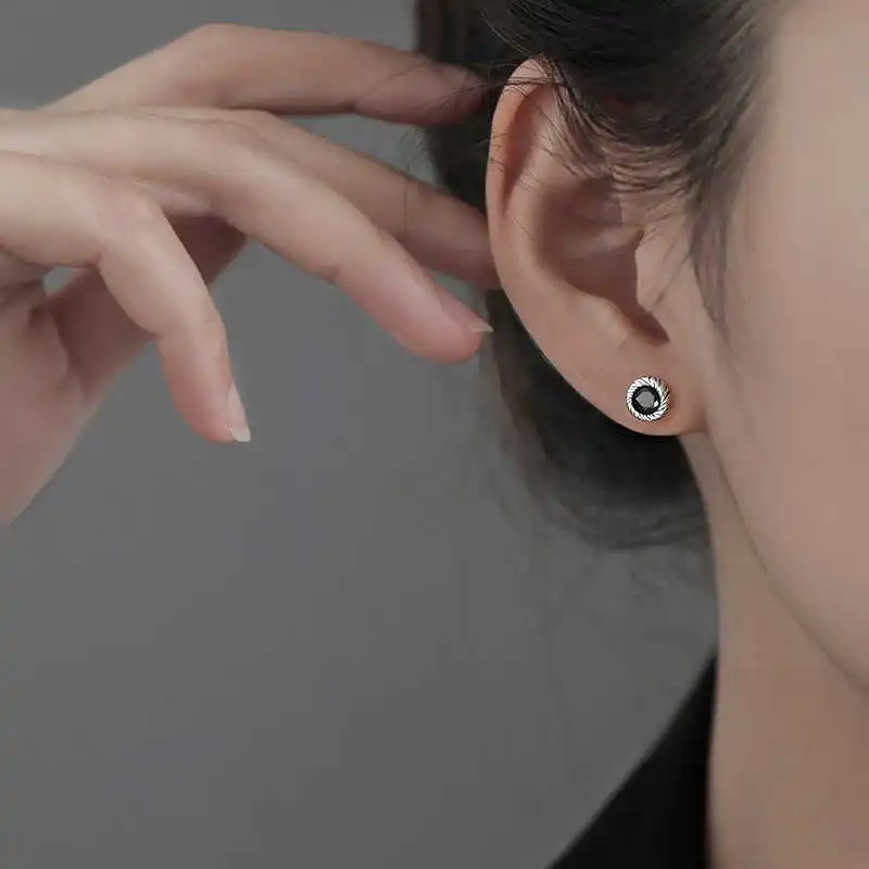 Happy Tide S925 Silver Stud Earrings Women's-1