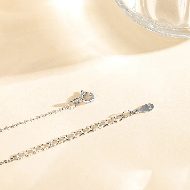 Happy Tide 925 Sterling Silver Necklaces Women's White Gold Rose Gold-4