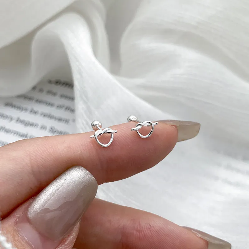 Happy Tide S999 Fine Silver Stud Earrings Women's-3