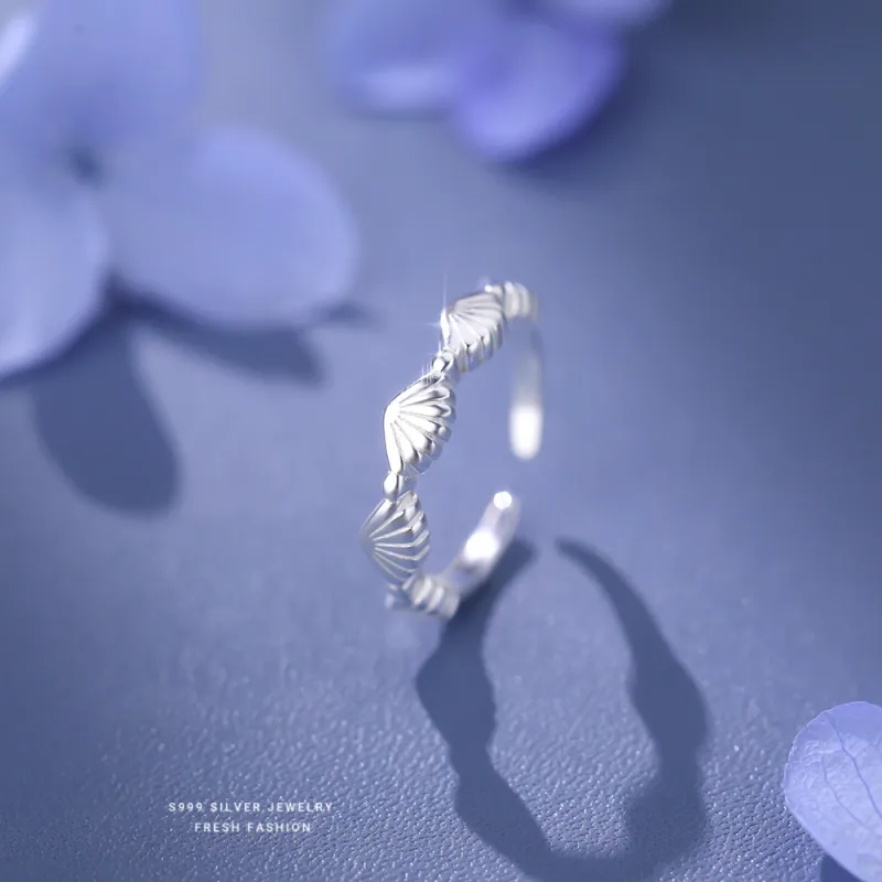 Happy Tide S999 Fine Silver Rings Women's-4
